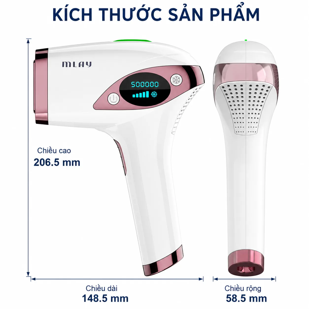 Kích thước máy triệt lông MLay T4